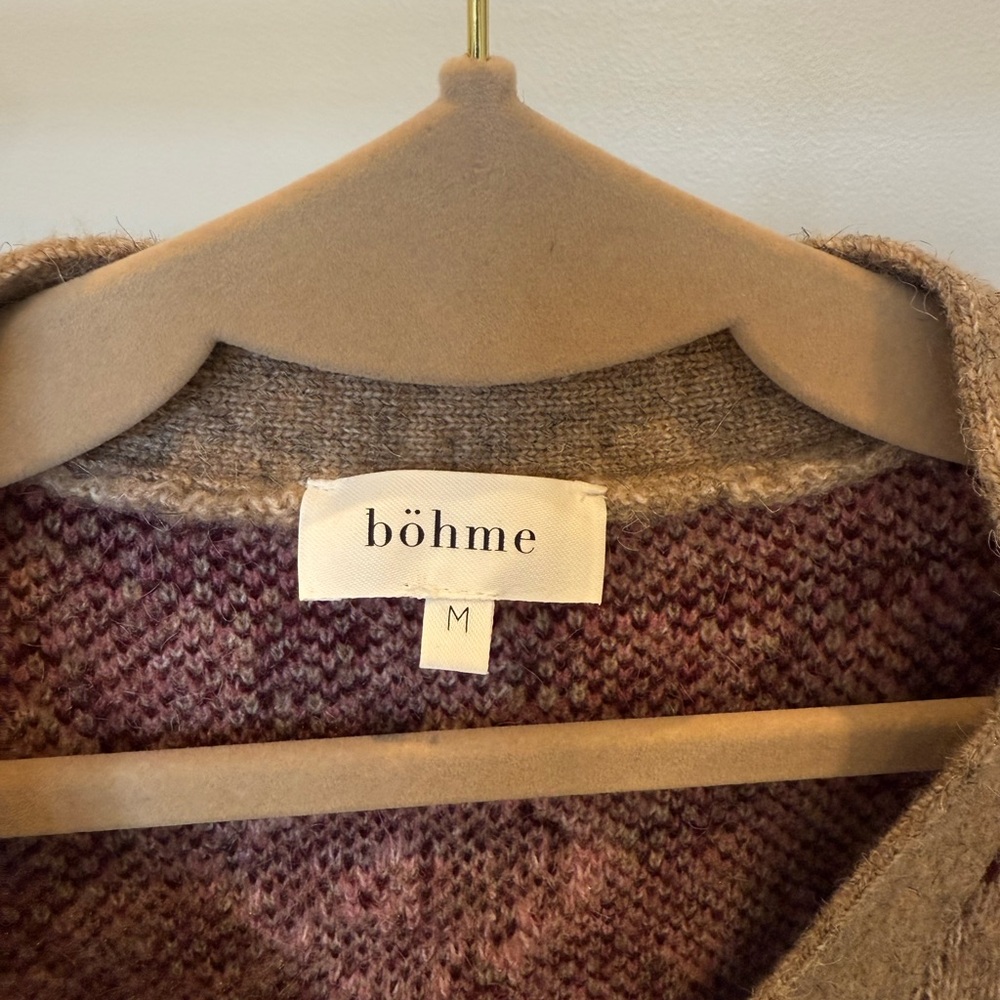 Bohme Burgundy and Pink Floral Cardigan - Picture 3 of 3